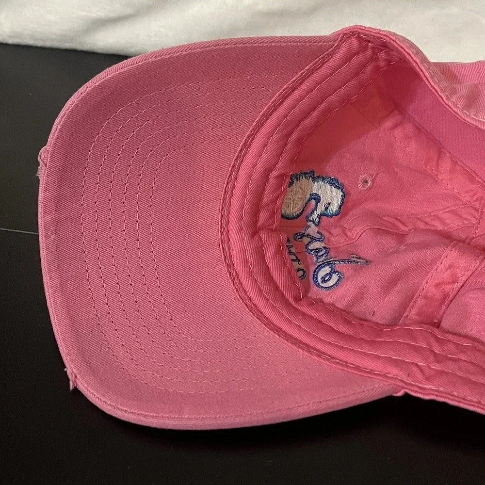 Simply Southern SEAS THE DAY Beach Ocean Embroidered Hat Cap Adjustable Pink